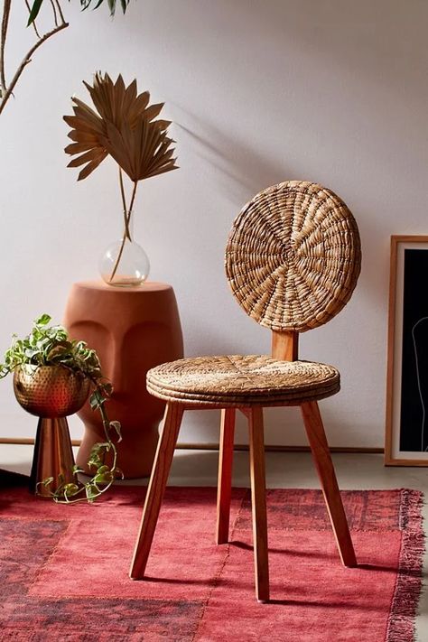 Jungle Cafe, Urban Outfitters Home, Tufted Accent Chair, Style Marocain, Chair Stool, Rustic Room, Loft Decor, Round Chair, Apartment Furniture