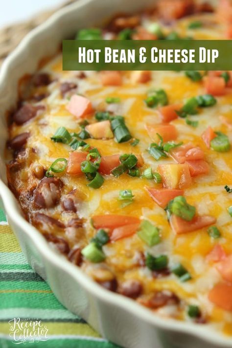 Hot Bean & Cheese Dip - A quick oven-baked dip made with cream cheese, chili beans, salsa, and melty cheese! Cream Cheese Chili, Hot Bean Dip, Bean Cheese Dip, Baked Dip, Bean Dip Recipe, Recipe With Cream Cheese, Chili Beans, Cheese Dip Recipes, Snack Dip