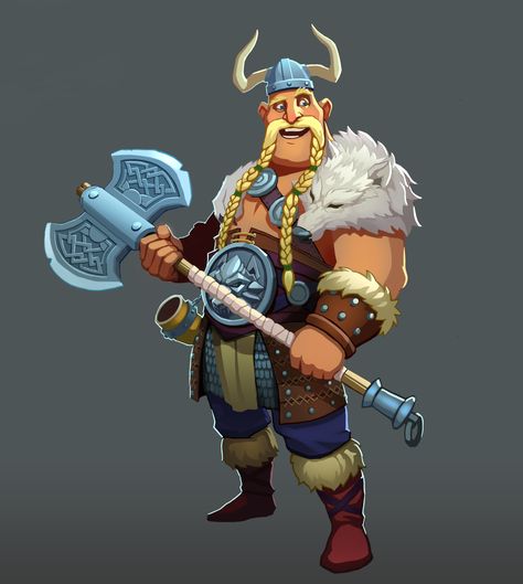 ArtStation - Viking, IVAN MIGAY Vikings Illustration, Viking Concept Art, Viking Character Design, Viking Concept, Viking Cartoon, Viking Illustration, Cartoon Viking, Warrior Cartoon, Viking Drawings