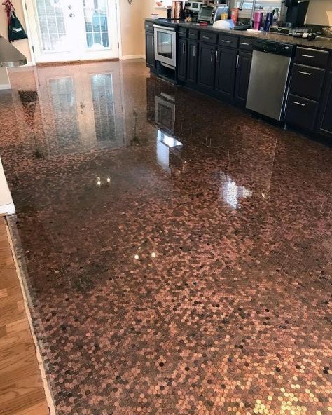 Top 60 Best Penny Floor Design Ideas - Copper Coin Flooring Coin Flooring, Penny Floors, Penny Flooring, Penny Floor Designs, Penny Decor, Penny Projects, Floor Design Ideas, Shower Design Ideas, Penny Mosaic