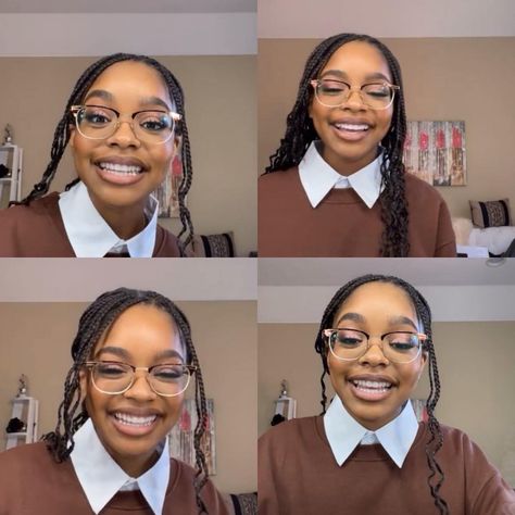 MARIa deniSE Yala (@seyandmari) • Instagram photos and videos Shevon Material Style, Marsalis Martin, Marsai Martin Glasses, Marsai Martin Braids, Marsai Martin Instagram, Marsai Martin Aesthetic, Marsai Martin Outfit, Marsai Martin, Glasses Inspiration