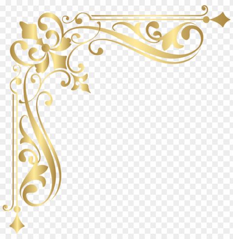 Royal Border Design, Gold Border Png, Corner Png, Gold Border Design, Royal Frame, Wedding Png, 1 Clipart, Gold Clipart, Corner Borders