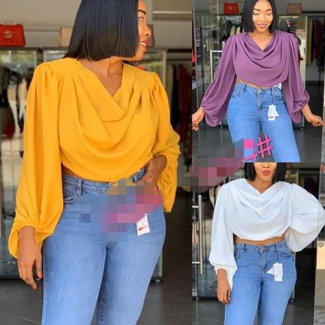 Duchess Material Top Styles, Duchess Styles In Nigeria, Nigerian Chiffon Top Styles, Material Top Styles For Ladies, Crepe Tops For Women In Nigeria, Two Pieces Trouser And Top Nigeria, Nigerian Organza Tops Blouses, Chiffon Trouser And Top Styles Nigeria, Vintage Shirts Outfit