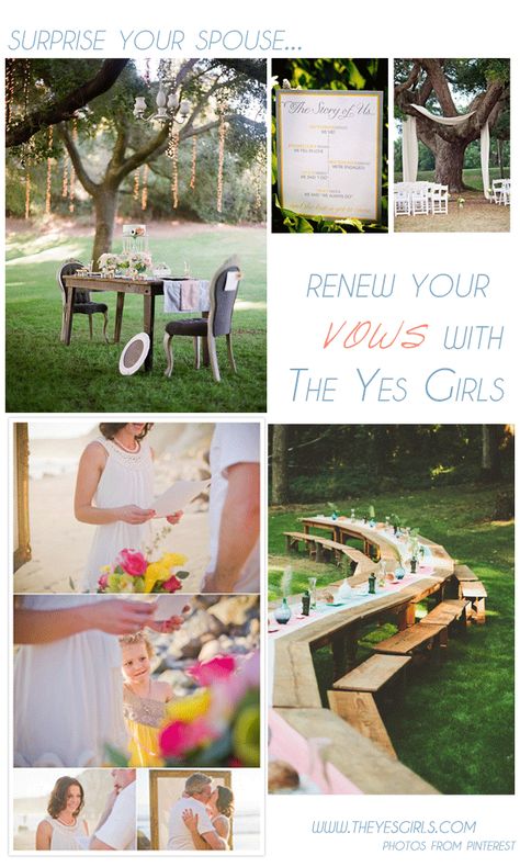 Renewing Your Vows? Surprise your spouse with The Yes Girls package! Simple Vow Renewal Ideas, Simple Vow Renewal, Surprise Vow Renewal, Ruby Holley, Vow Renewal Wedding, Vow Renewal Ideas, Bridesmaid Proposal Ideas, Renewal Of Vows, Memories Ideas