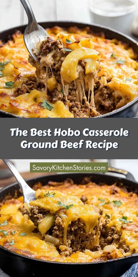 Looking for a hearty meal that’s easy to prepare? The Best Hobo Casserole Ground Beef Recipe is your solution for a comforting dinner! Enjoy the delicious blend of flavors while saving time on busy nights. Don’t forget to save this recipe for a quick and satisfying meal later! Canned Beef Recipe, Casserole Ground Beef, Hobo Casserole, Quick Ground Beef Recipes, Recipes Using Ground Beef, Ground Beef Recipe, Ground Beef Casserole Recipes, Healthy Ground Beef, Ground Beef Recipes Healthy