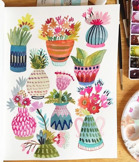 Uppercase Magazine, Giant Strawberry, Watercolour Inspiration, Gouache Art, Watercolor Sketchbook, Canvas Painting Diy, Arte Sketchbook, Animal Illustrations, Watercolor Ideas