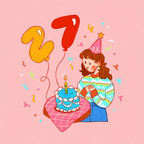 Cheyenne Barton, Happy Birthday Drawings, Happy Birthday Illustration, Birthday Illustration, Arte Inspo, Cute Little Drawings, Funky Art, Cute Doodles, الرسومات اللطيفة