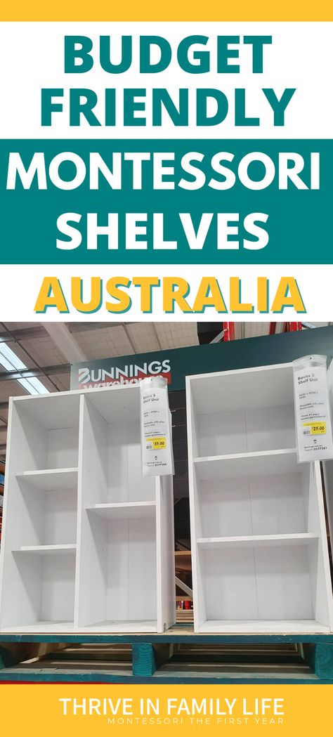 Two White Bunnings Shelves at store for potential Montessori Toddler Wardrobe Bunnings Hacks Australia, Diy Montessori Shelf, Diy Montessori Wardrobe, Montessori Shelf Ideas, Montessori Wardrobe, Diy Cupboards, Montessori Shelf, Toy Shelves, Diy Wardrobe