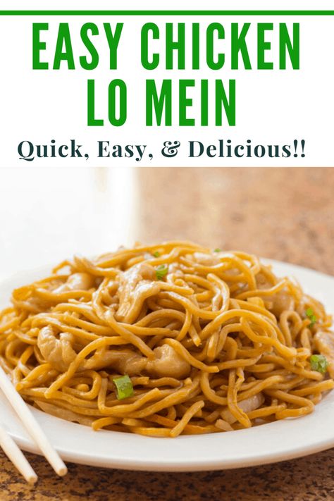 This easy homemade copycat version of Chicken Lo Mein Takeout is ready in just 30 minutes and will become a family favorite! Try this quick and easy dinner idea today! #chickenlomein #noodles #weeknightrecipe #homemadetakeout #snugandcozylife Low Mein Recipe, Easy Chicken Lo Mein, Chicken Lo Mein Recipe, Lo Mein Recipe, Chicken Lo Mein, Homemade Chinese Food, Lo Mein Recipes, Noodle Recipes Easy, Chinese Cooking Recipes