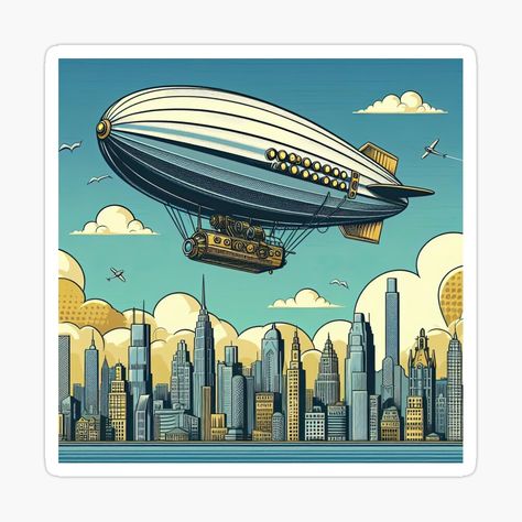 Get my art printed on awesome products. Support me at Redbubble #RBandME: https://www.redbubble.com/i/sticker/Steampunk-Zeppelin-Pop-Art-Style-by-artofuniverse/164373264.EJUG5?asc=u Steampunk Zeppelin, Pop Art Style, Powerful Art, Zeppelin, Flat Design, Art Style, Fashion Art, Pop Art, My Art