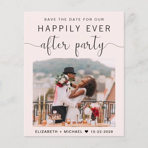 Elegant Photo Pink Wedding Reception Save the Date  Zazzle Shop Wedding Reception, Happily Ever After Party, Ever After Party, Pink Wedding Receptions, Wedding Announcements Photos, Party Reception, Wedding Reception Invitations, Wedding After Party, Reception Invitations