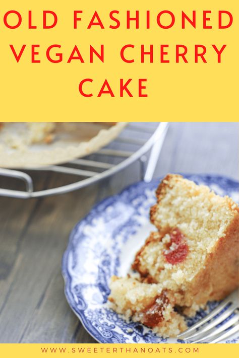 A quick and easy method to make a vegan cherry cake Cherry And Coconut Cake, Vegan Fruit Cake, Farmhouse Cake, Cherry Coconut, Vegan Baking Recipes, Rhubarb Cake, Cherry Desserts, Vegan Yogurt, Cherry Cake