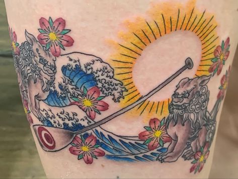 Okinawa Tattoo Ideas, Okinawan Tattoos, Okinawa Tattoo, Traditional Tattoo Sleeve, Tattoo Traditional, Badass Tattoos, Tattoo Sleeve, Travel Tattoo, Okinawa