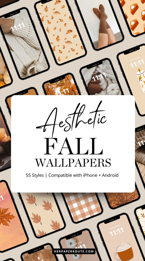 collection of cute fall wallpapers on iphone screens with Autumn October aesthetic colors beside the words Aesthetic Fall Wallpapers 55 styles biggest collection of cute Fall wallpapers backgrounds Cute Autumn Wallpaper Aesthetic, Cute Beige Aesthetic Wallpaper, Fall Floral Wallpaper Iphone, Thanksgiving Phone Backgrounds, Aesthetic Fall Wallpaper Iphone, Fall Wallpaper Backgrounds, Fall Autumn Wallpaper, Cute Fall Wallpapers, October Wallpapers