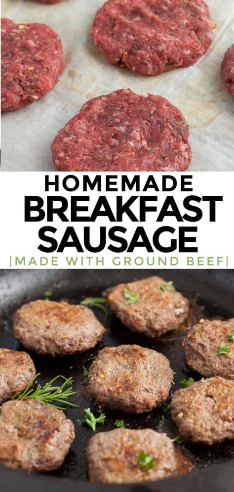 Breakfast Ideas Ground Beef, Breakfast Ground Beef Recipes, Ground Beef Recipes Breakfast, Breakfast Ideas With Ground Beef, Sausage Patty Recipes, Breakfast Ground Beef, Ground Beef Breakfast Recipes, Beef Breakfast Recipes, Beef Breakfast Sausage