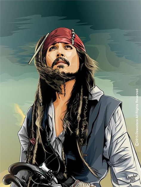 Jack Sparrow on Behance Jack Sparrow Drawing, Captain Sparrow, Captian Jack Sparrow, Jack Sparrow Wallpaper, Sparrow Art, جوني ديب, Vector Portrait Illustration, Kaptan Jack Sparrow, Dhoni Wallpapers