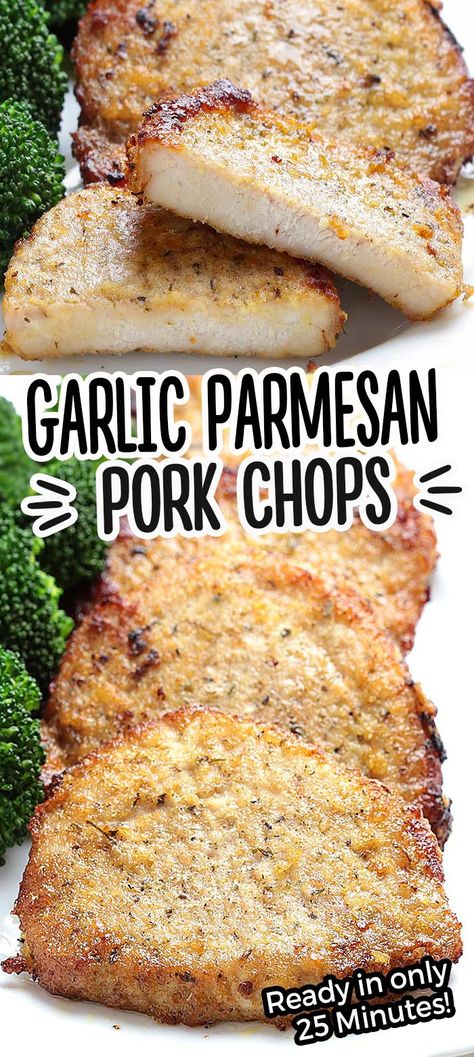 Garlic Parmesan Pork Chops, Oven Pork Chops, Parmesan Pork Chops, Boneless Pork Chop Recipes, Baked Pork Chops Oven, Breaded Pork Chops, Christmas Meals, Easy Pork Chops, Pork Chop Recipes Baked