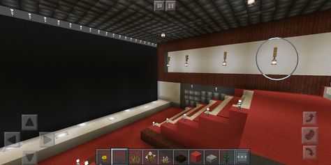 Movie theatre in minecraft Minecraft Movie Room, Minecraft Movie Theater Ideas, Movie Theater Minecraft, Minecraft Theatre, Minecraft Theater, Minecraft Movie Theater, Movie Theather, Minecraft Movie, Theatre Room Ideas