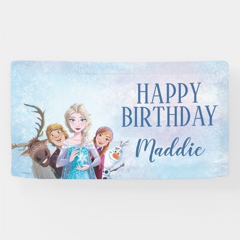 Simple and Modern Frozen Birthhay  Banner  Zazzle Frozen 2 Birthday, Frozen Birthday Banner, 2 Birthday, Disney Decor, Disney Birthday, Banner Sizes, Frozen Birthday Party, Birthday Party Banner, Birthday Printables