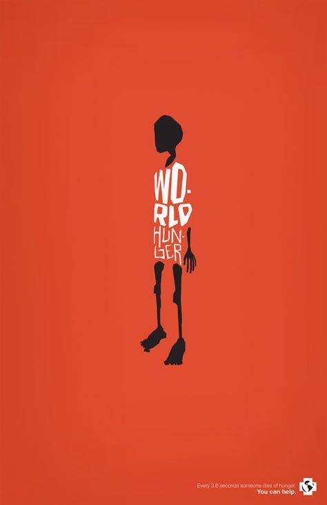 World Hunger Poster, Poverty Poster, Charity Poster, Logos Retro, World Hunger, 타이포그래피 포스터 디자인, Typographic Poster, Creative Posters, Design Graphique