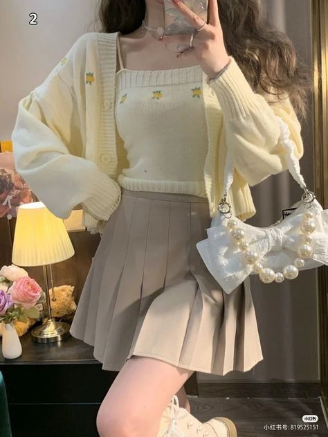 Korean Fashion, Skirt, White