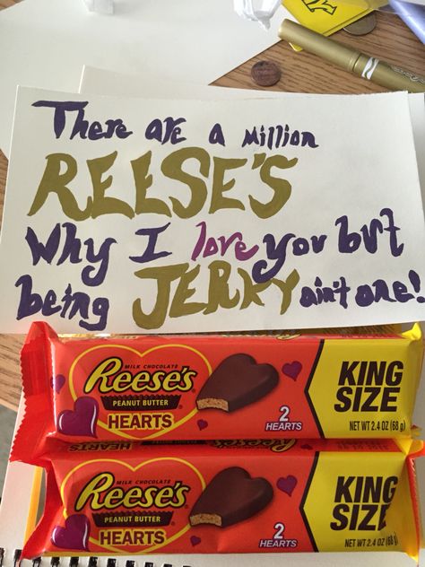 Reeses Hearts, Reese King, Valentines Gift Ideas, Valentines Gift Bags, Why I Love You, Valentines Gifts For Boyfriend, Cute Candy, Love Days, Beef Jerky