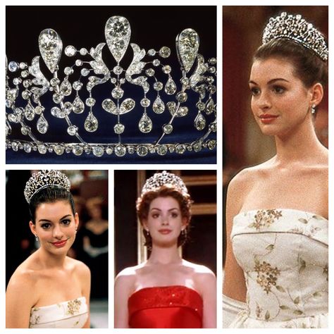 The Bourbon Parma Guam is Tiara as seen in Anne Hathaway in Princess Diaries. Princess Diaries Tiara, Princess Diaries Crown, Real Tiaras, Cameo Tiara, Drag Queen Outfits, Royal Crown Jewels, Tiaras Jewellery, Fashion Illustrations Techniques, Royal Crowns