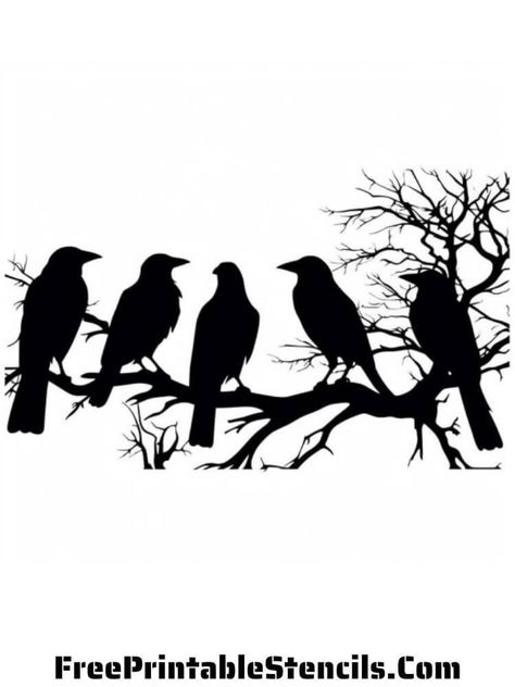 Tales Of The Macabre, Raven Silhouette, Free Printable Stencils, Nevermore Raven, Printable Stencils, Free Stencils Printables, Lino Cuts, Laser Cut Wood Crafts, Stencils Printables