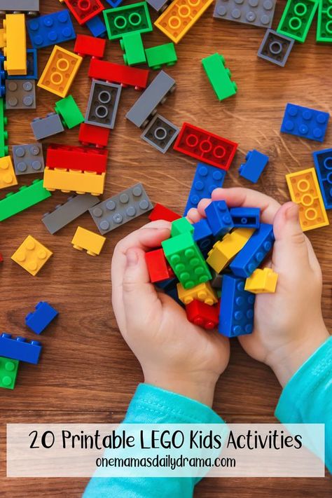 LEGO bricks are some of the best toys and I've rounded up 20 fantastic LEGO printables to inspire playtime and creativity. Printable Play Mat, Lego Coding, Lego Calendar, Lego Board Game, Lego Therapy, Lego Printables, Easy Kid Activities, Lego Mosaic, Lego Challenge