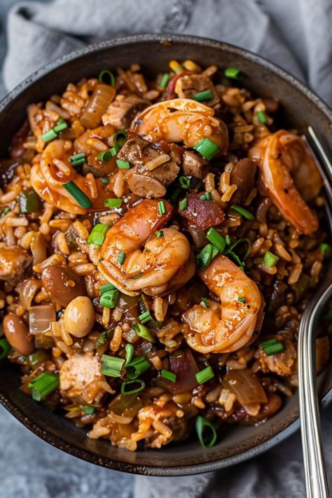 Cajun Jambalaya is a delicious and nutritious choice for any mealtime! 🍛🌶️ Made with tender shrimp, smoky sausage, and flavorful rice, this dish is a delightful blend of spicy flavors and hearty texture. Quick to prepare and bursting with savory goodness, Cajun Jambalaya is perfect for a refreshing lunch or satisfying dinner. Indulge in this vibrant twist on a classic favorite today! 😋🌿 #CajunJambalaya #SavoryMeals #HealthyEating #SpicyFlavors Cajun Shrimp Jambalaya Recipe, Aesthetic Seafood, Shrimp Jambalaya Recipe, Shrimp Jambalaya, Cajun Jambalaya, Pretty Lifestyle, Flavorful Rice, Jambalaya Recipe, Cajun Shrimp