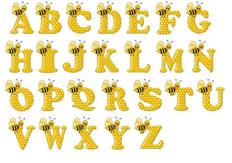 Diy Alphabet Letters, Bee Themed Birthday Party, Bee Room, Bee Themed Classroom, Bee Classroom, Bee Printables, Bee Illustration, Kindergarten Learning Activities, Bee Party