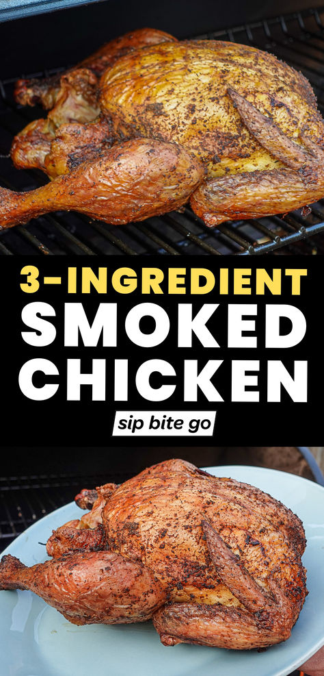 Smoked Chicken with Blackened Seasoning before and after on Traeger Pellet Grill Whole Chicken Traeger Grill, Chicken Recipes Smoker, Smoked Chicken Traeger, Trager Chicken Recipe, Electric Pellet Smoker Recipes, Pit Boss Pellet Grill Recipes Chicken, Traeger Chicken Recipes, Whole Chicken On Pellet Grill, Traeger Grill Recipes Chicken