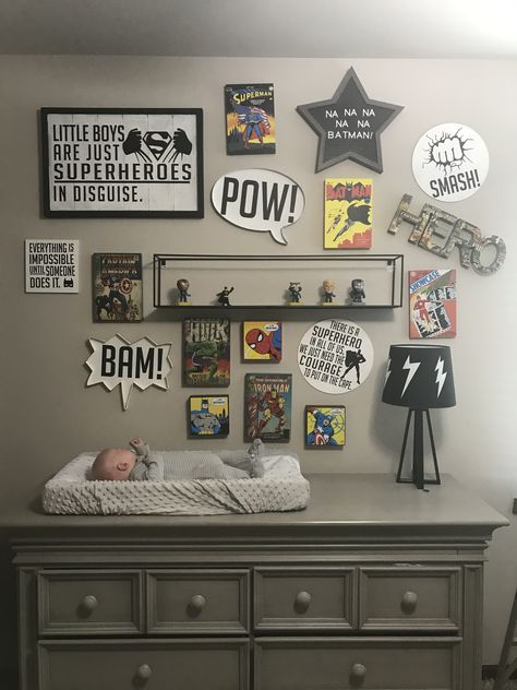 Superhero Theme Nursery, Marvel Theme Nursery, Nursery Ideas Superhero, Marvel Themed Nursery, Marvel Baby Nursery, Superhero Nursery Ideas, Spider Man Nursery, Marvel Nursery Ideas, Superhero Nursery Baby Boy