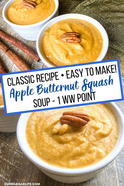 Squash Apple Soup Recipe, Apple Butternut Squash Soup, Panera Autumn Squash Soup, Squash Apple Soup, Butternut Squash Apple Soup, Clean Eating Soup Recipes, Butternut Squash Bisque, Vegan Butternut Squash Soup, Healthy Butternut Squash