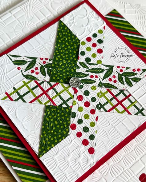 Heart of Christmas Week 11: Quilted Woven Star card – Kate Morgan, Independent Stampin Up!® Demonstrator Rowville, Victoria, Australia Stampin Up Quilted Christmas Dsp Cards, Christmas Cards Using Scraps Of Paper, Stamping Up Christmas Cards Ideas, Quilted Christmas Cards Handmade, Christmas Star Quilt, Christmas Card Stampin Up Ideas, Stampin Up Quilt Cards, Quilted Cards, Stampin Up Cards To Make