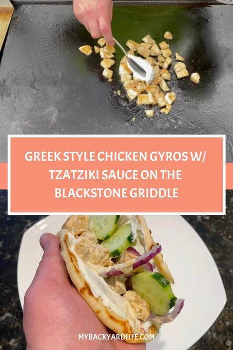 Experience the mouthwatering taste of Greece with our irresistible recipe for Greek-Style Chicken Gyros cooked on a sizzling Blackstone Griddle. This dish is not only incredibly simple to make, but its flavors are simply divine. Say goodbye to the stress of making your own Tzatziki sauce from scratch – we recommend trying Hannah's Organic Tzatziki Greek for an authentic and delightful experience. Elevate your cooking game and transport yourself to the Mediterranean with this delectable dish! Blackstone Chicken Gyros, Blackstone Gyros, Chicken Gyros With Tzatziki Sauce, Griddle Chicken, Gyros With Tzatziki Sauce, Greek Style Chicken, Blackstone Recipes, Chicken Teriyaki Recipe, Chicken Gyros