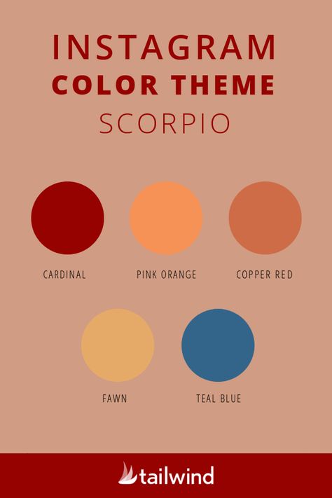 Can’t pick which Instagram color themes to style your grid with? Browse the best Instagram color themes for each zodiac sign for some celestial inspiration! #scorpio #instagramtheme Scorpio Color Palette, Scorpio Colors, Zodiac Color Palette, Zodiac Sign Colors, Instagram Color Themes, Scorpio Color, Zodiac Colors, Theme For Instagram, Celestial Inspiration