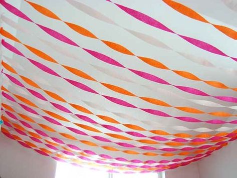 crepe paper streamers Streamers Ceiling, Pony Ideas, Streamer Party Decorations, Diy Streamers, Party Decorations Diy, Streamer Decorations, Trendy Party Decor, Crepe Streamers, Crepe Paper Streamers