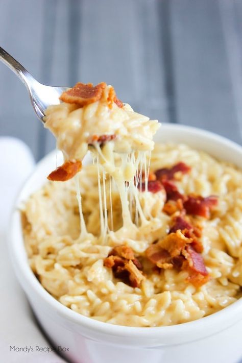 Bacon Orzo, Cheesy Orzo, Pasta Side, Pasta Side Dishes, Orzo Recipes, Pasta Sides, Recipes Pasta, Orzo Pasta, Risotto Recipes