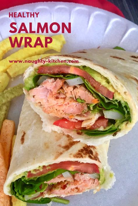 Seafood Wraps, Salmon Wraps, Seafood Healthy, Salmon Wrap, Spring Mix Salad, Delicious Seafood Recipes, Flour Tortilla, Salad Mixed Greens, Drink Inspiration