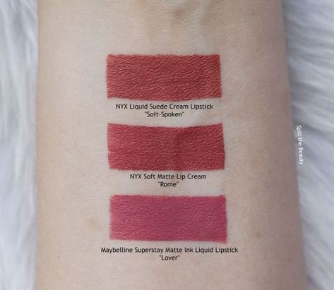 Nyx Rome, Nyx Soft Matte Lip Cream Swatches, Pink Nude Lipstick, Everyday Lipstick, Makeup Tips Lips, Best Lip Liners, Nyx Liquid Suede, Nyx Soft Matte Lip Cream, Drugstore Lips