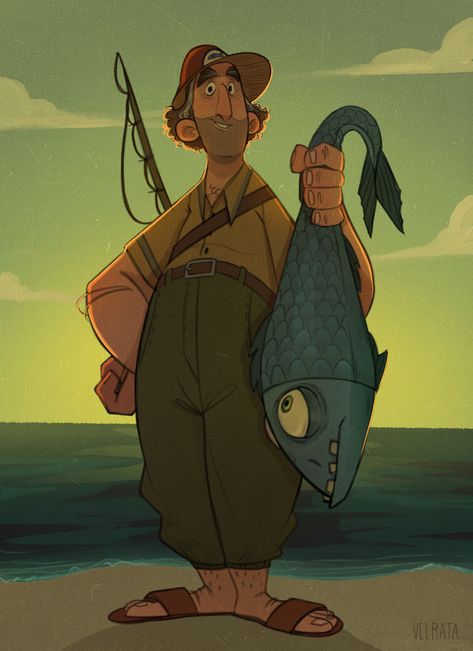 ArtStation - Fisherman, Camilla Velrata Typography Drawing, Abstract Pencil Drawings, Concept Art Tutorial, Book Illustration Art, Lake Art, Cartoon Sketches, Character Design Animation, Let It Go, Character Design Male