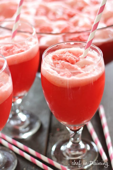 Party Punch!... only 3 ingredients! It is simple, delicious and a crowd pleaser! #beverage #drink #recipe Raspberry Sherbet, Punch Drinks, 7 Up, Party Punch, Punch Recipes, Moscato, Fruit Punch, Smoothie Drinks, Crowd Pleaser