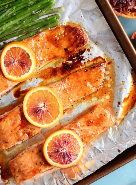 Blood Orange Honey Glazed Salmon Blood Orange Recipes, Honey Glazed Salmon, Orange Honey, Orange Salmon, Honey Glazed, Baking With Honey, Hearty Meal, Salmon Dishes, Glazed Salmon