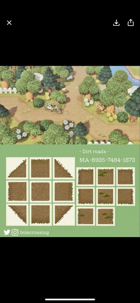 Animal Crossing Forest, Acnh Designs Codes, Acnh Path Designs, Acnh Farmcore, Acnh Farm, Acnh Path Codes, Animal Crossing Path, Animal Crossing Island Inspiration, Animal Crossing Paths