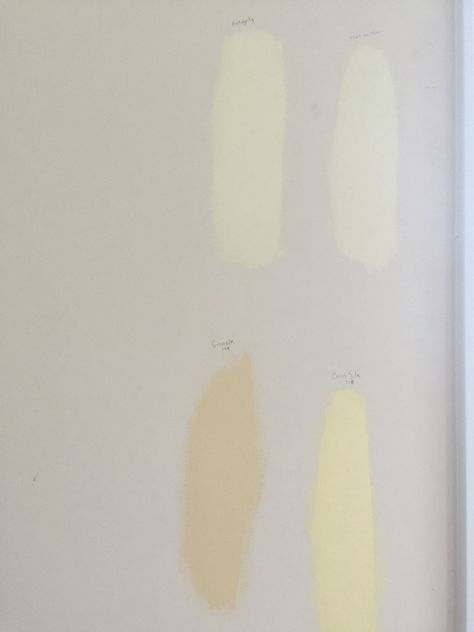 Benjamin Moore Yellow samples: top left: Antiquity. Top right: Man on the Moon. Bottom left: Cornsilk (198) bottom right: Corn Silk (CC-218) Benjamin Moore Man On The Moon, Benjamin Moore Buttermilk, Benjamin Moore Yellow, Corn Silk, Man On The Moon, On The Moon, Benjamin Moore, Buttermilk, The Moon