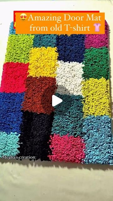 Cute Door Mats, Rag Rug Diy, Recycle Old Clothes, Cords Crafts, Bathroom Crafts, You My Love, Clothes Embroidery Diy, Recycled Rugs, Crochet Carpet