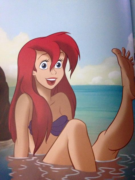 Ariel is happy that she got human legs for the first time Disney Nerd, Disney Princess Ariel, Disney Fanatic, Mermaid Life, Disney Ariel, Mermaid Princess, Ariel The Little Mermaid, Disney Dream, Disney Fan Art