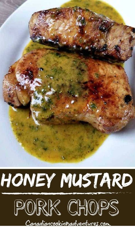 Recipes With Dijon Mustard, Baked Pork Chop Recipes, Honey Pork Chops, Honey Mustard Pork Chops, Turkey Chops, Mustard Pork Chops, Honey Pork, Tenderloin Recipes, Best Honey