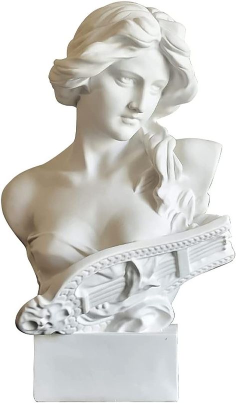 Musical Greek Goddess Statue White Sculpture Resin Roman Goddess Bust Statues for Home Decor Coffee Table Office Living Room Collection Figurines Art Decoration (The Goddess) Vintage Suitcase Decor, Statues For Home Decor, Greek Goddess Statue, Coffee Table Office, Home Decor Coffee Table, Libra Jewelry, White Sculpture, Roman Busts, Goddess Sculpture